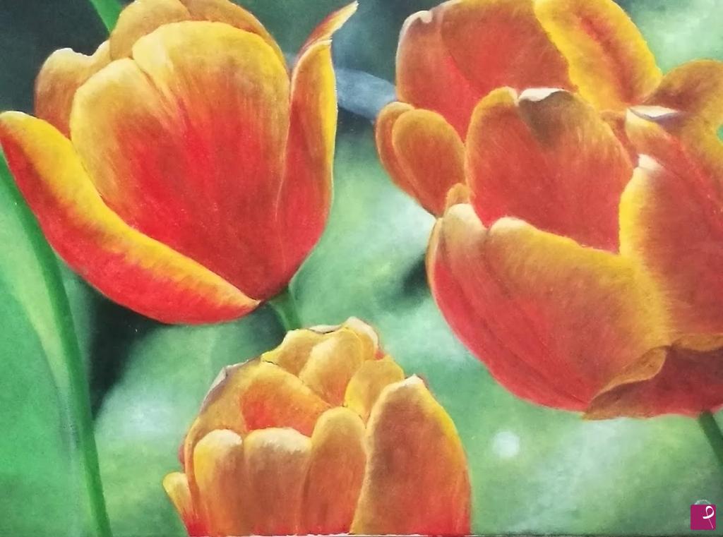 quadri in vendita online - la luce dei tulipani