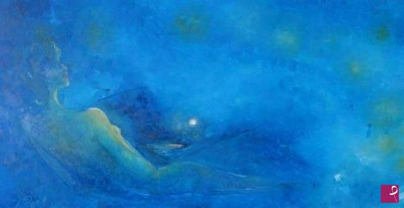 quadri in vendita online - La luna bianca