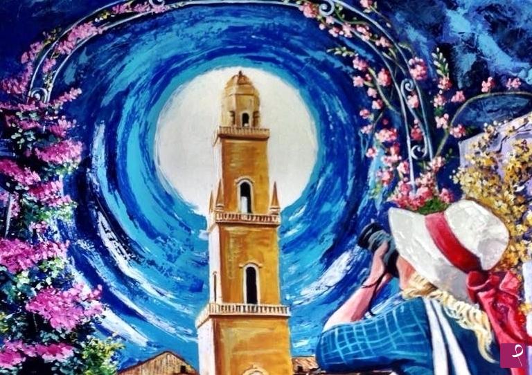 quadri in vendita online - La luna bianca.
