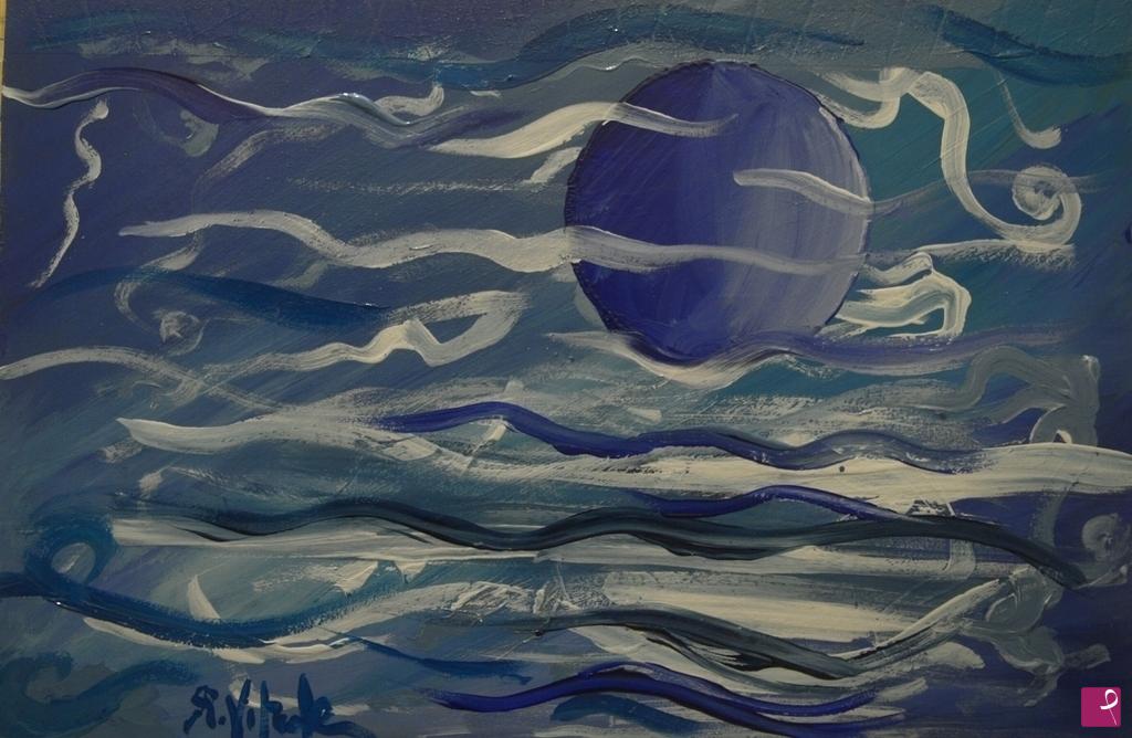 quadri in vendita online - "La luna blu"