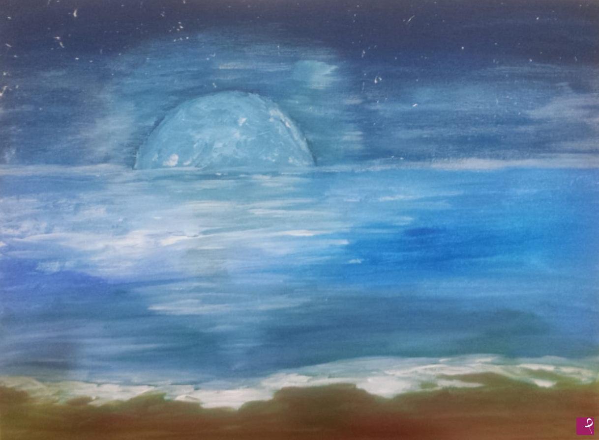quadri in vendita online - La luna e il mare