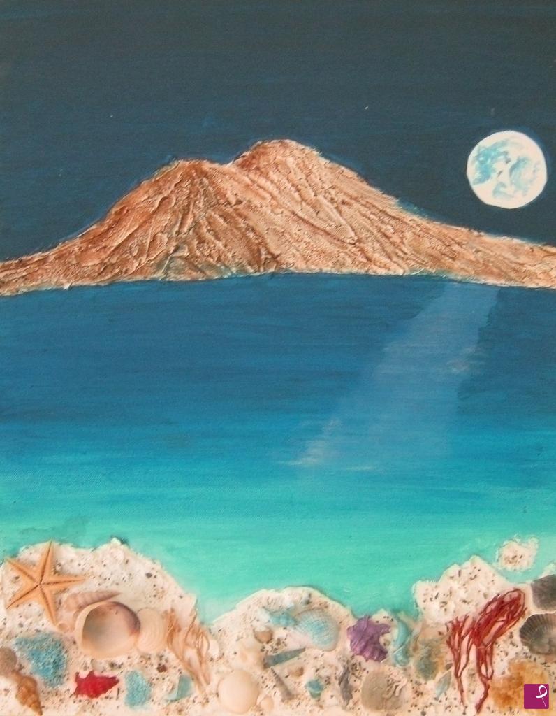 quadri in vendita online - LA LUNA E IL VESUVIO