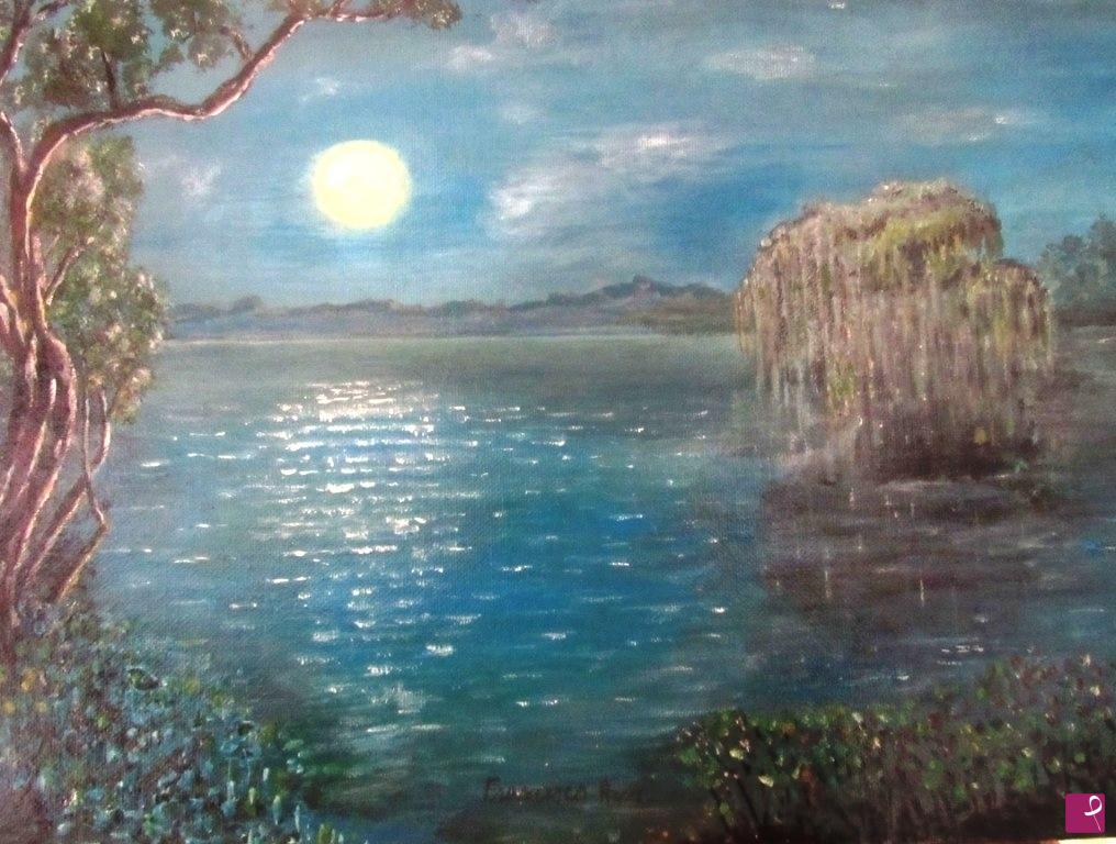 quadri in vendita online - LA LUNA NELLO STAGNO