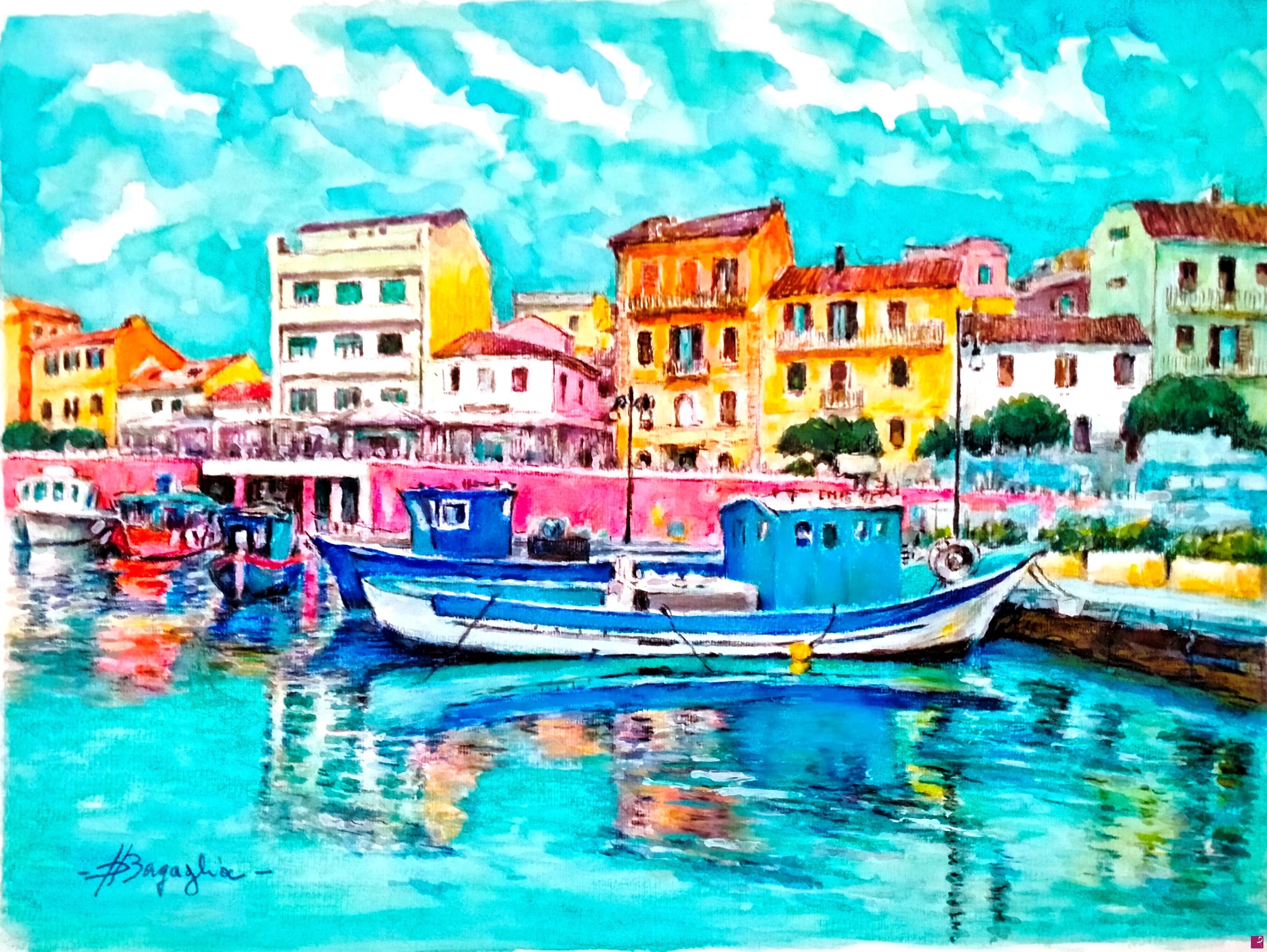 quadri in vendita online - LA MADDALENA CALA GAVETTA porto