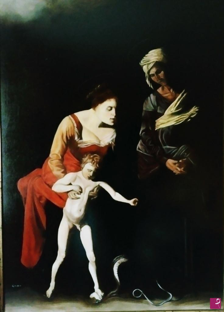 quadri in vendita online - La Madonna del serpe