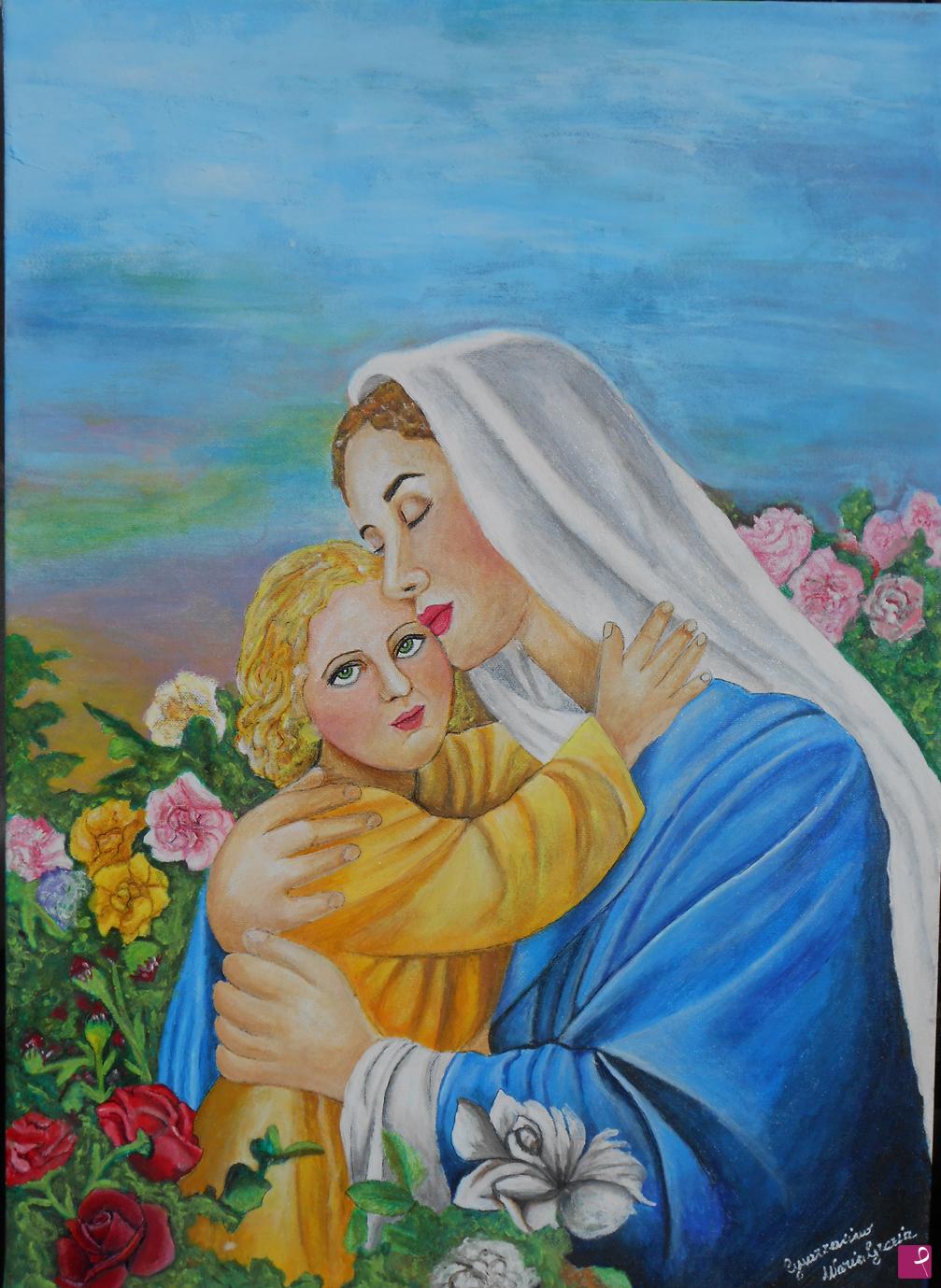 quadri in vendita online - La madonna e il bambinello