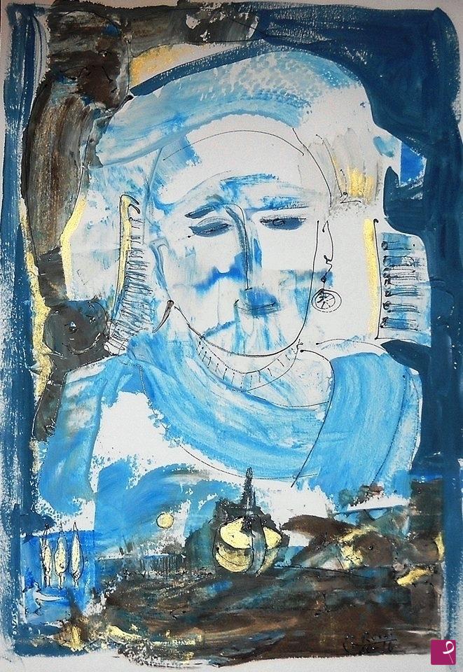 quadri in vendita online - "La maestrina"  35x 45 cm su carta
