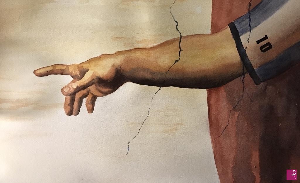 quadri in vendita online - La mano di Maradona 