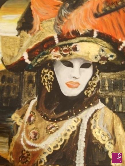 quadri in vendita online - "La maschera, d'arte la virtù"