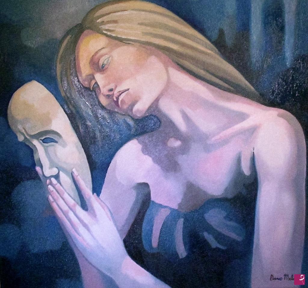 quadri in vendita online - "La Maschera della vita" Olio su tela.