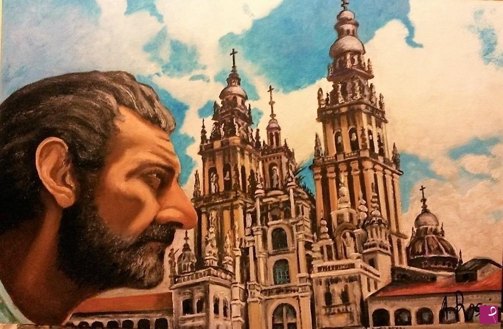 quadri in vendita online - LA META   (SANTIAGO DE COMPOSTELA)  MAGGIO /GIUGNO2018