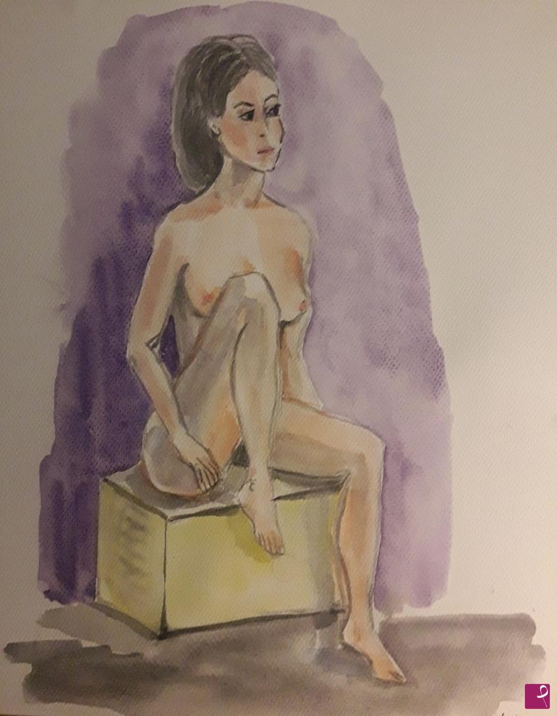 quadri in vendita online - La modella seduta 