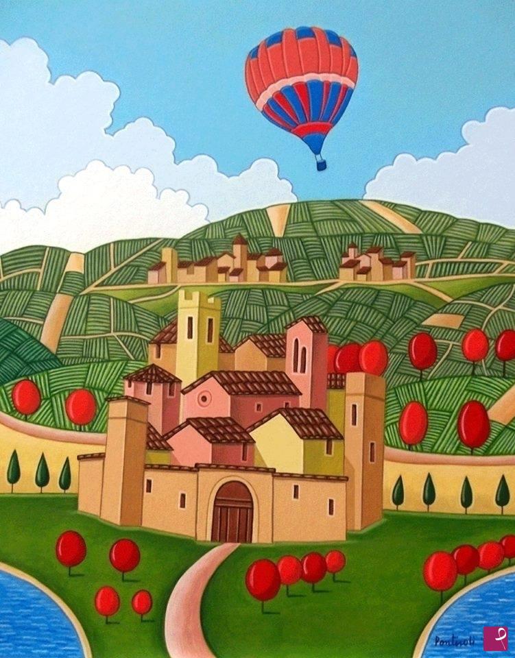 quadri in vendita online - La mongolfiera