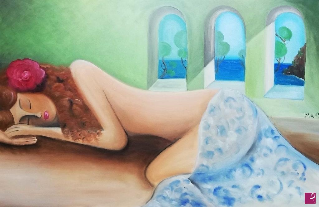quadri in vendita online - la ninfa dormiente