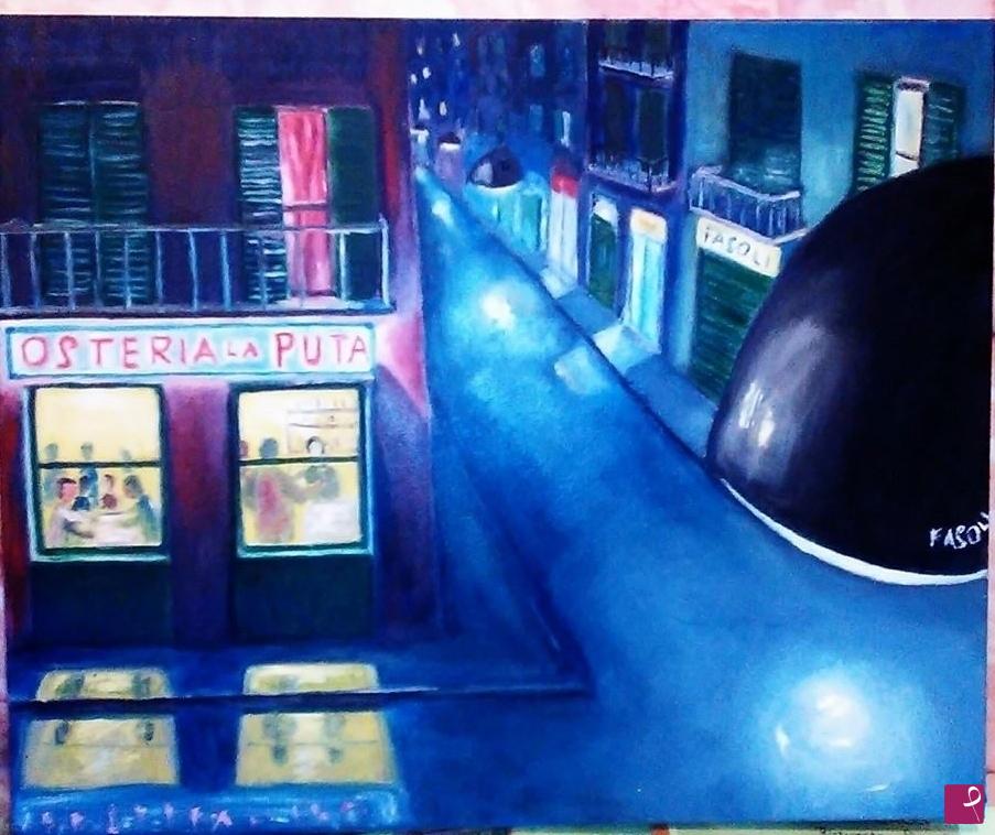 quadri in vendita online - la notte al bar