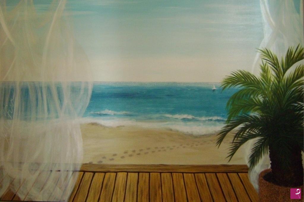 quadri in vendita online - La palma sulla terrazza 150x100