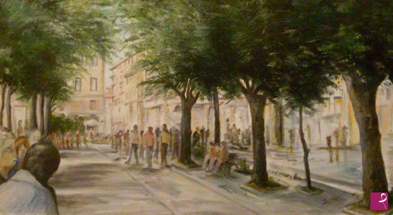 quadri in vendita online - la passeggiata (Frascati)