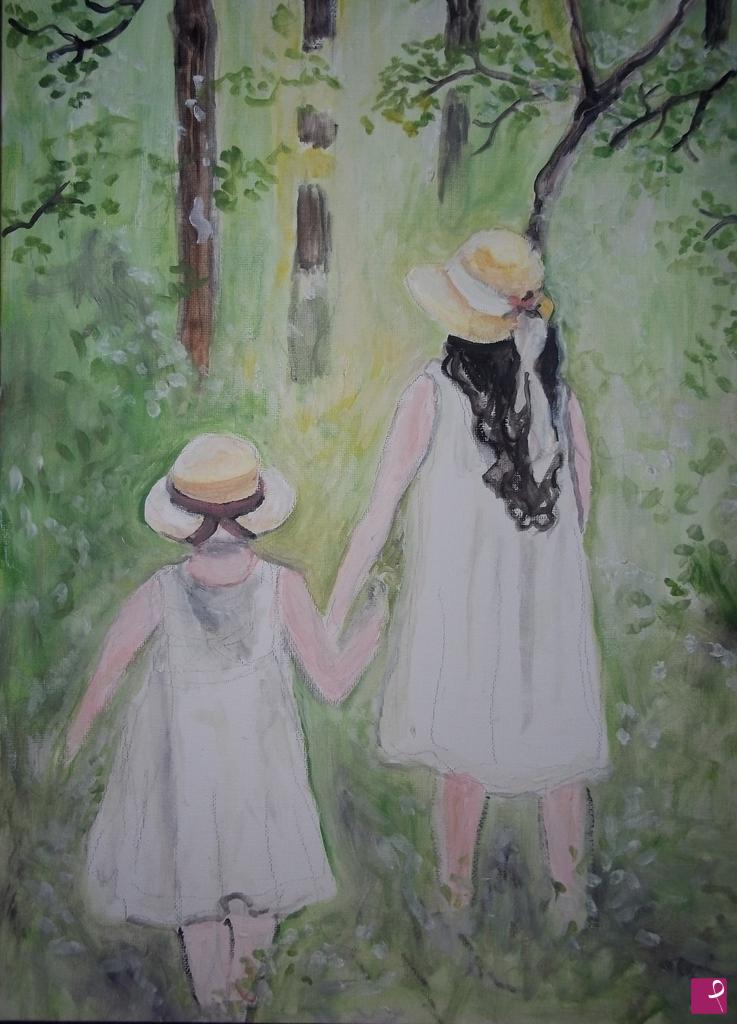 quadri in vendita online - LA PASSEGGIATA NEL BOSCO