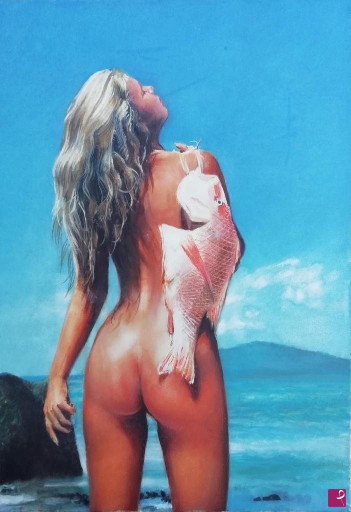 quadri in vendita online - LA PESCATRICE E LA SUA PREDA