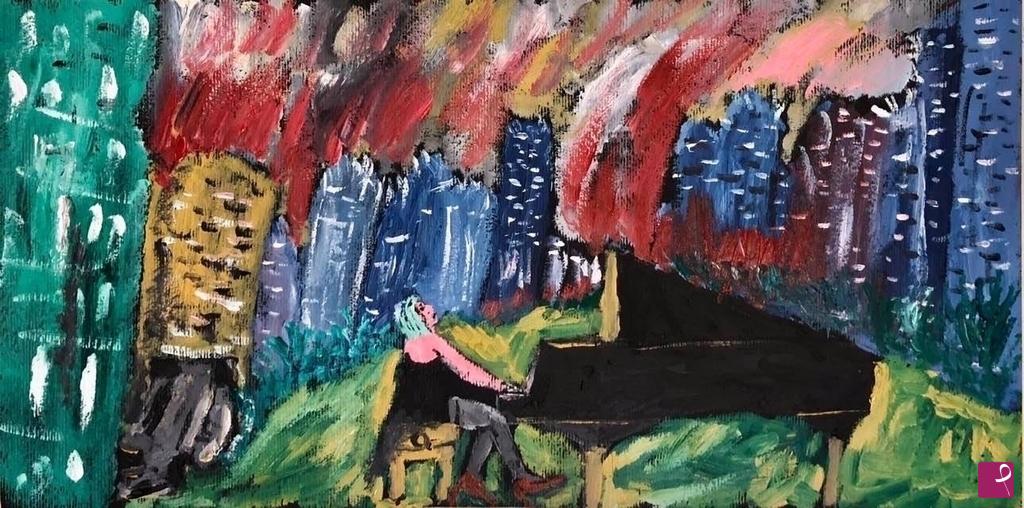 quadri in vendita online - La pianista in frac 