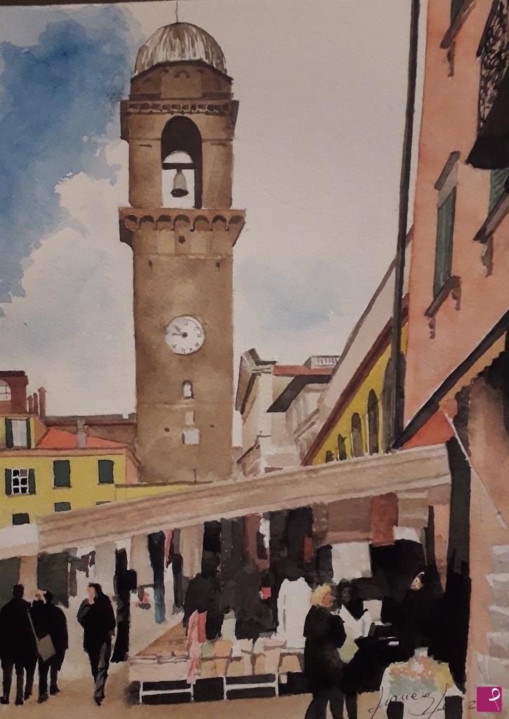 quadri in vendita online - La piazza di Pontremoli