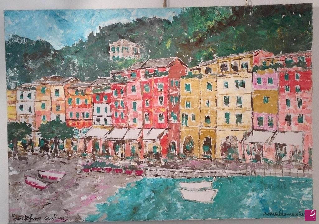 quadri in vendita online - La Piazzetta, Portofino