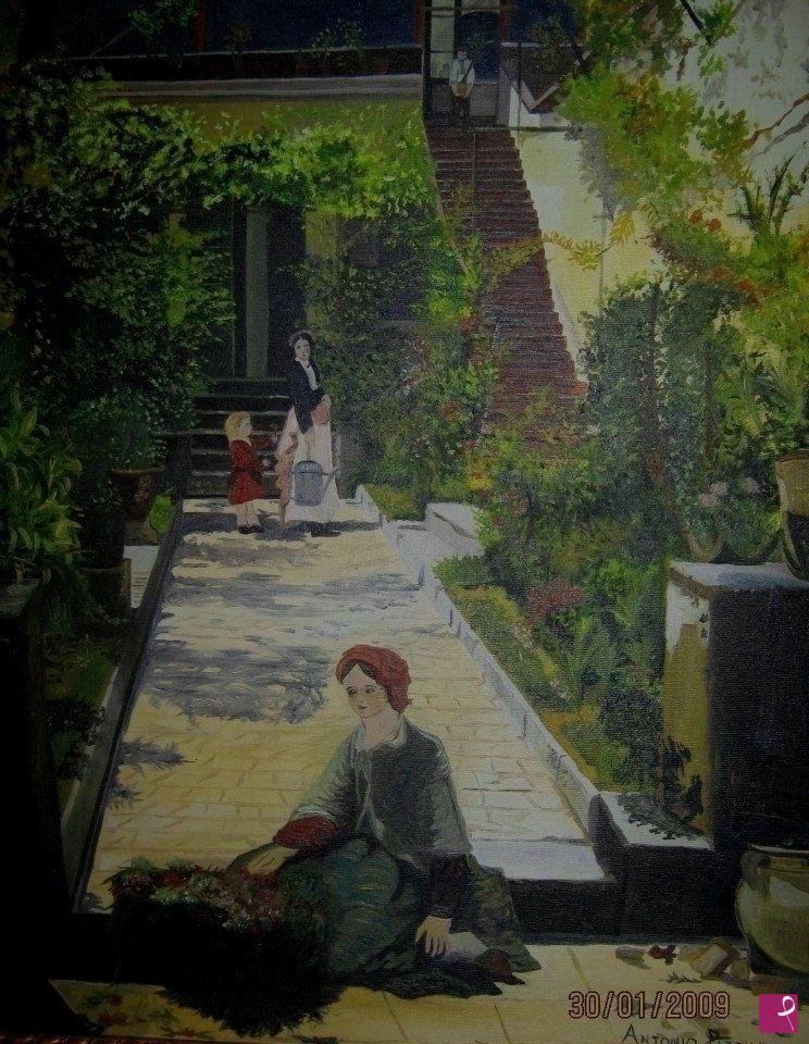 quadri in vendita online - "la piccola fioraia" (F.Carcano 1862)