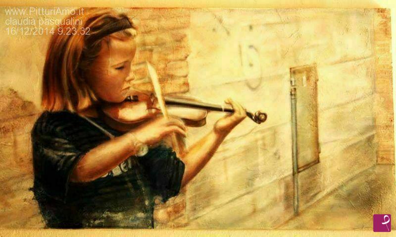 quadri in vendita online - La piccola violinista