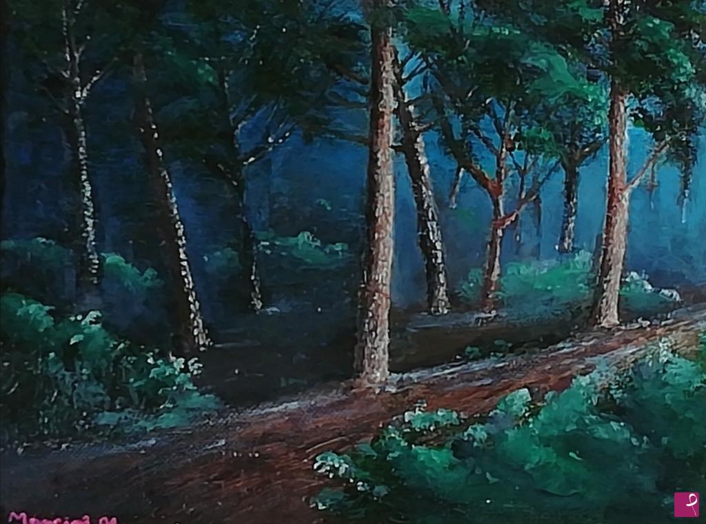 quadri in vendita online - La pineta di notte 