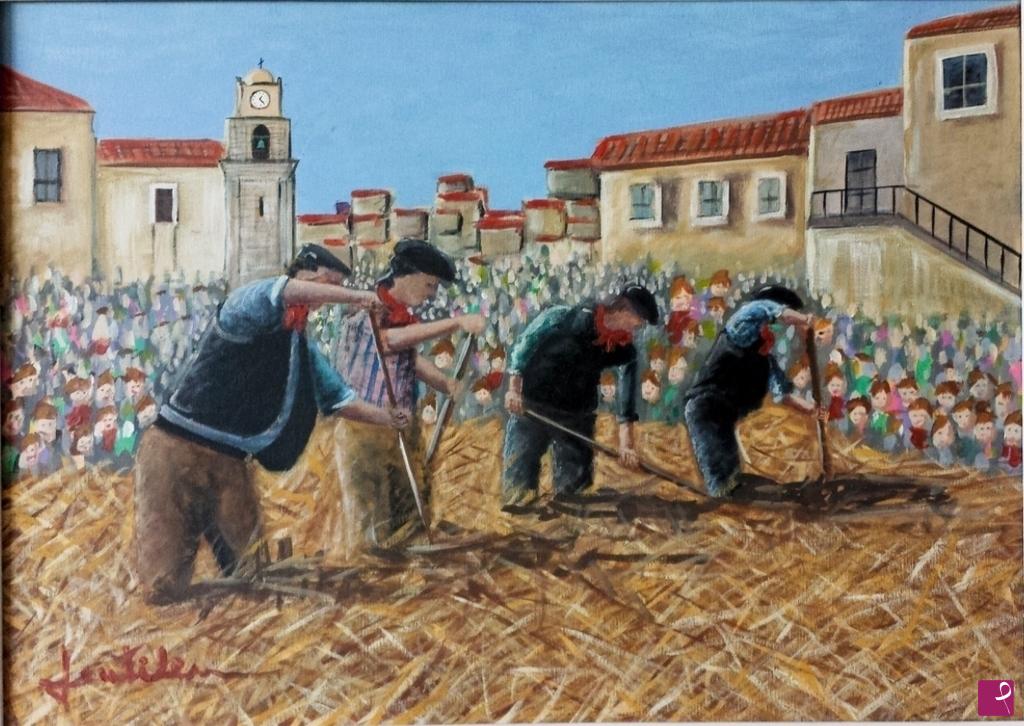 quadri in vendita online - La pisatura del grano