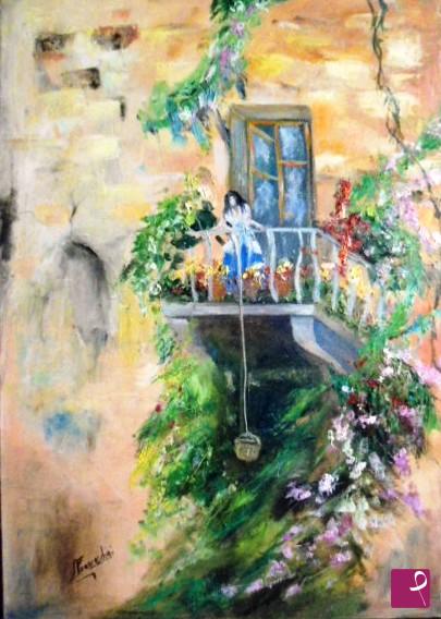 quadri in vendita online - "LA POPOLANA AL BALCONE"