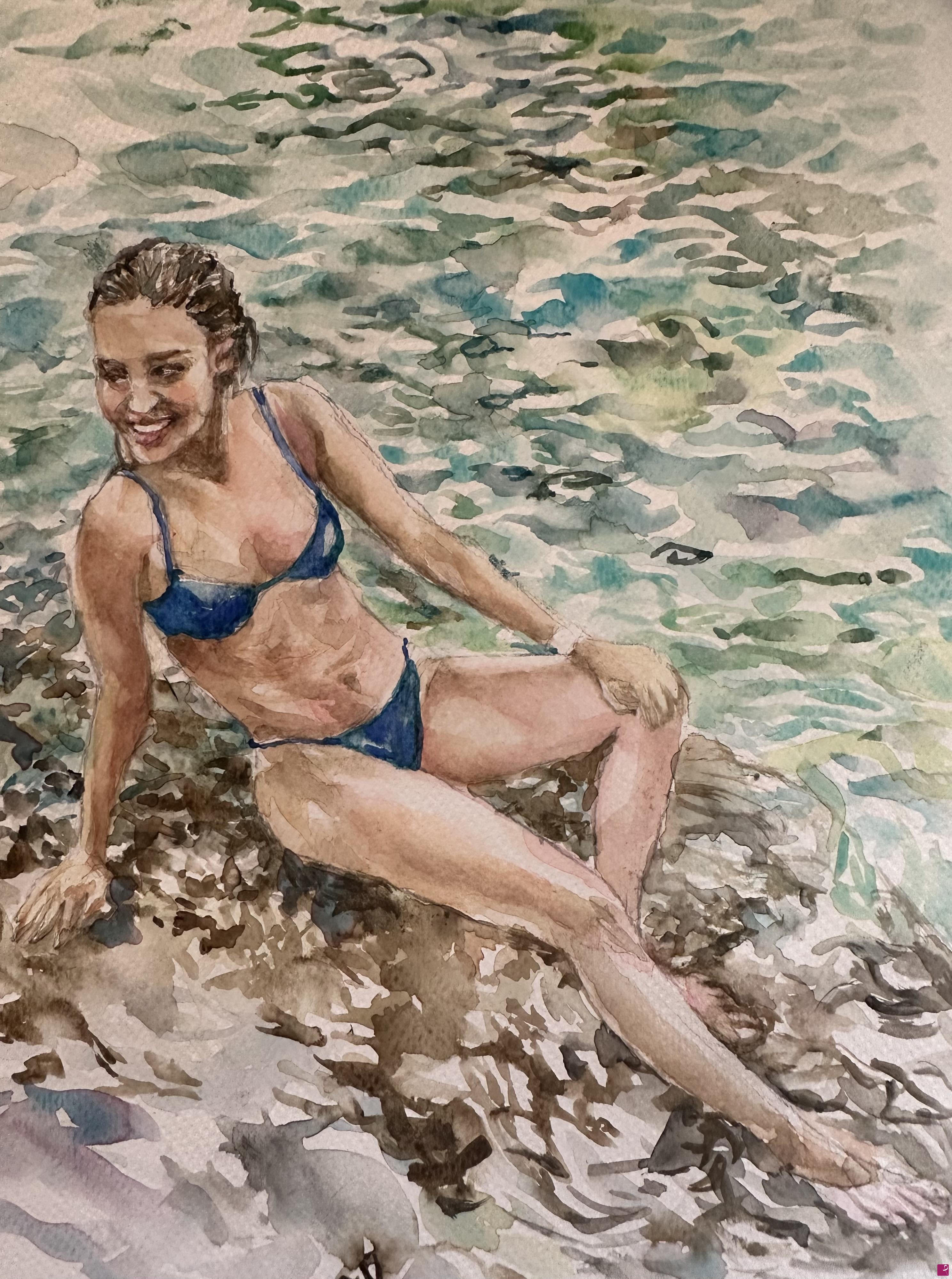 quadri in vendita online - LA RAGAZZA AL FIUME