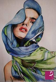 quadri in vendita online - La ragazza col foulard 