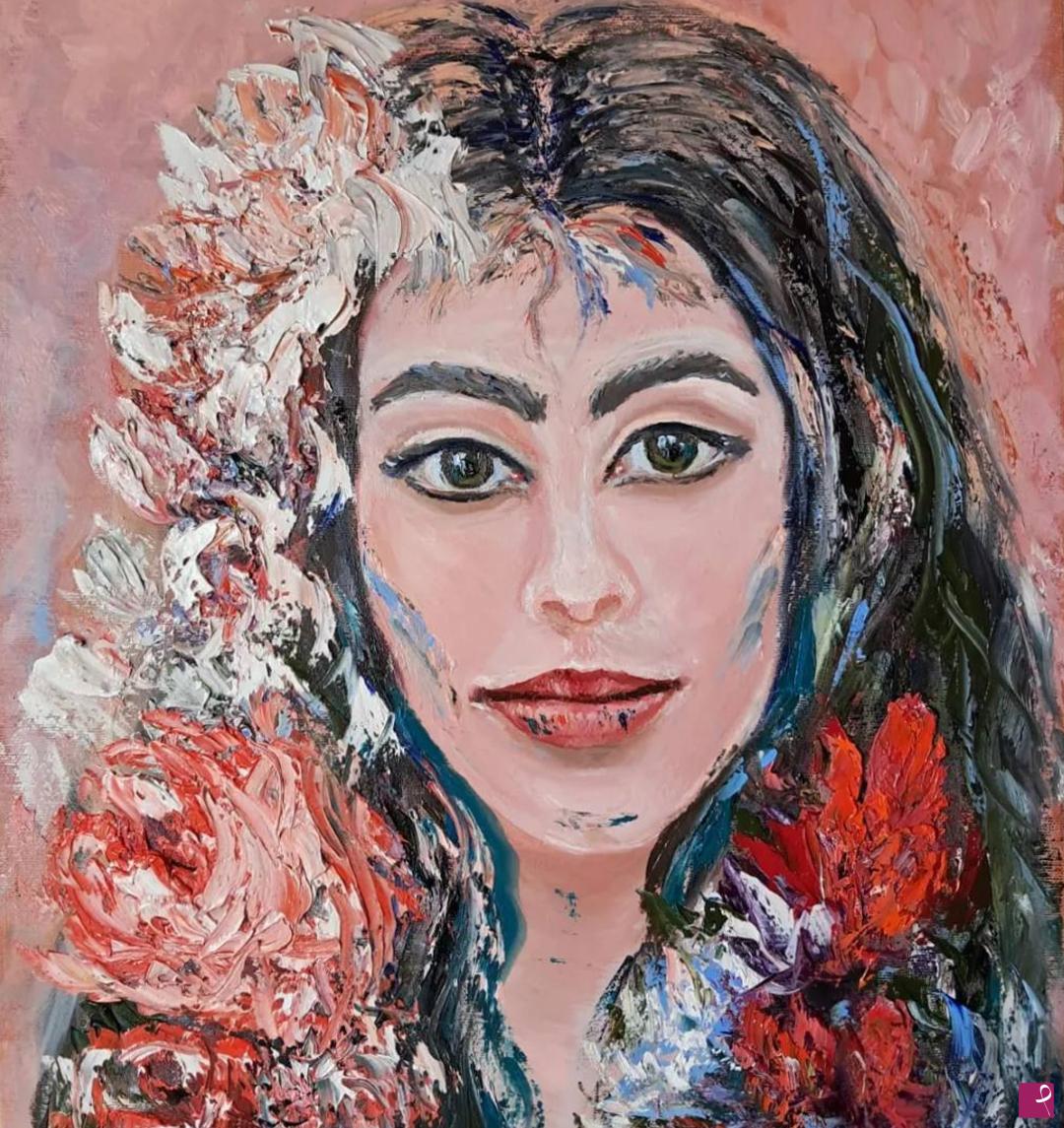 quadri in vendita online - La ragazza con gli occhi olivastri