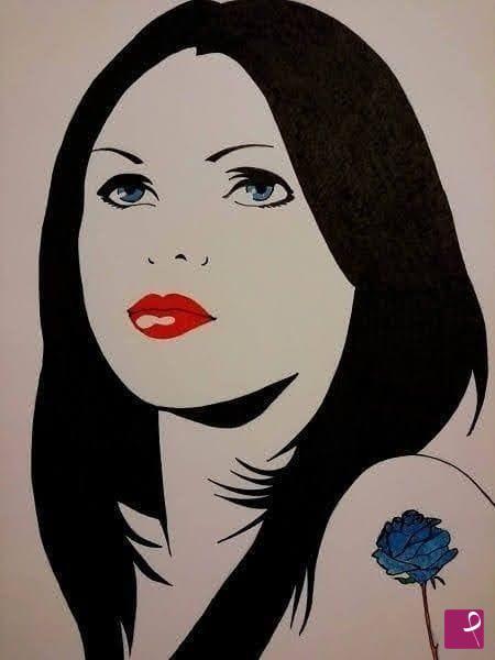 quadri in vendita online - LA RAGAZZA CON LA ROSA BLU 