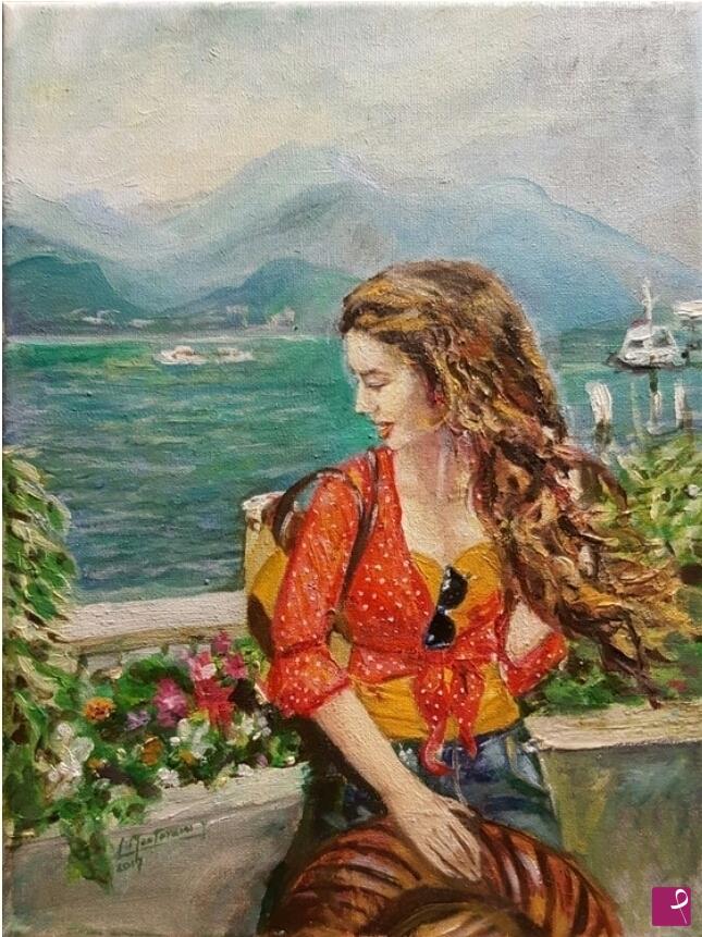 quadri in vendita online - La ragazza del lago