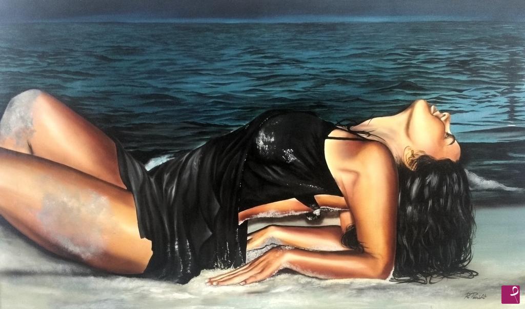 quadri in vendita online - La ragazza della spiaggia