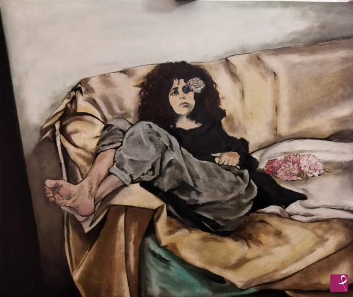 quadri in vendita online - La ragazza delle camelie 