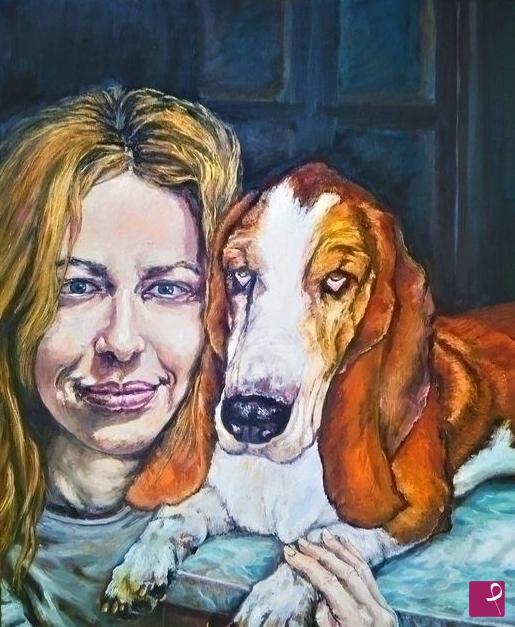 quadri in vendita online - La ragazza, il cane