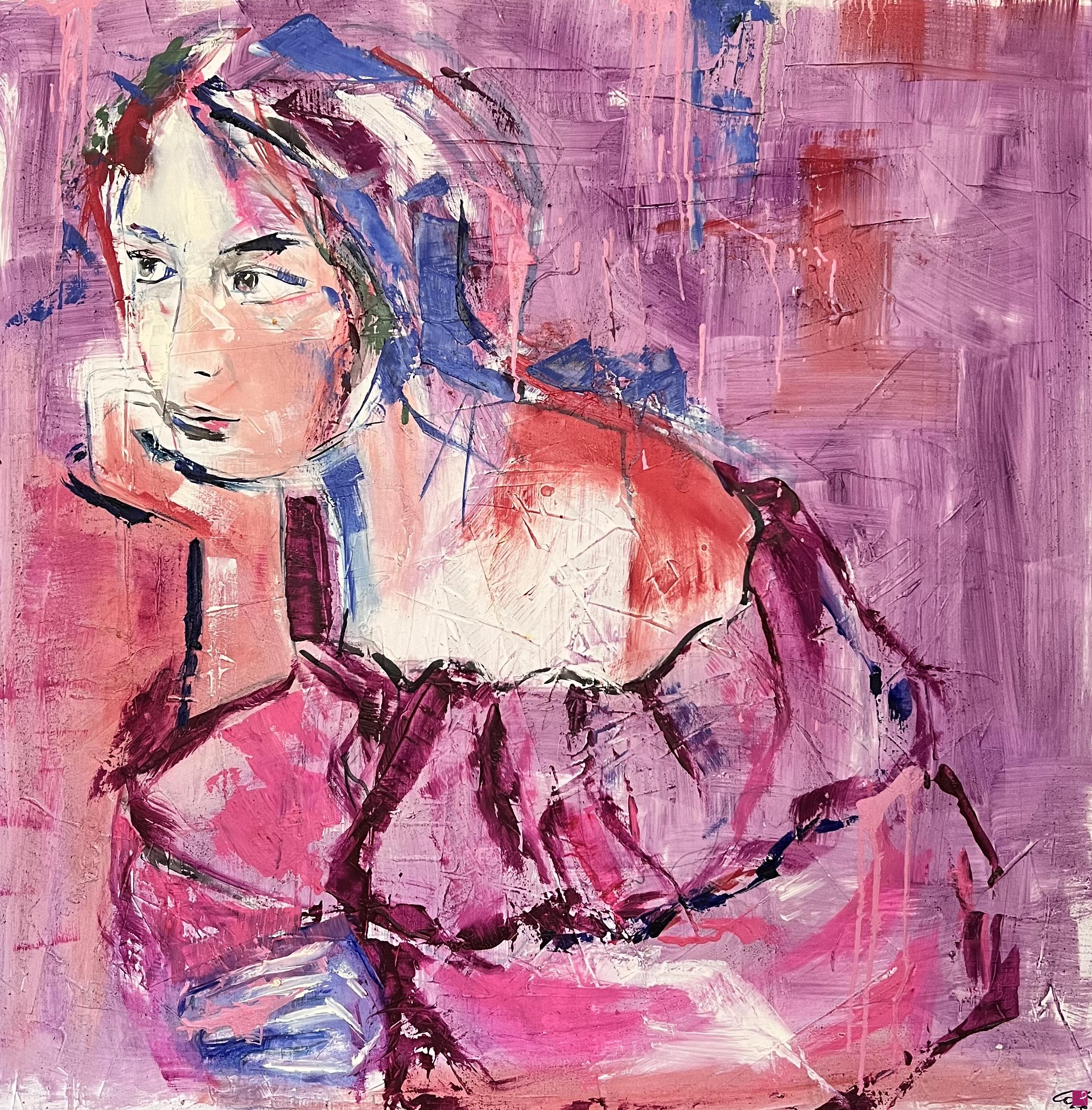quadri in vendita online - La ragazza in rosa
