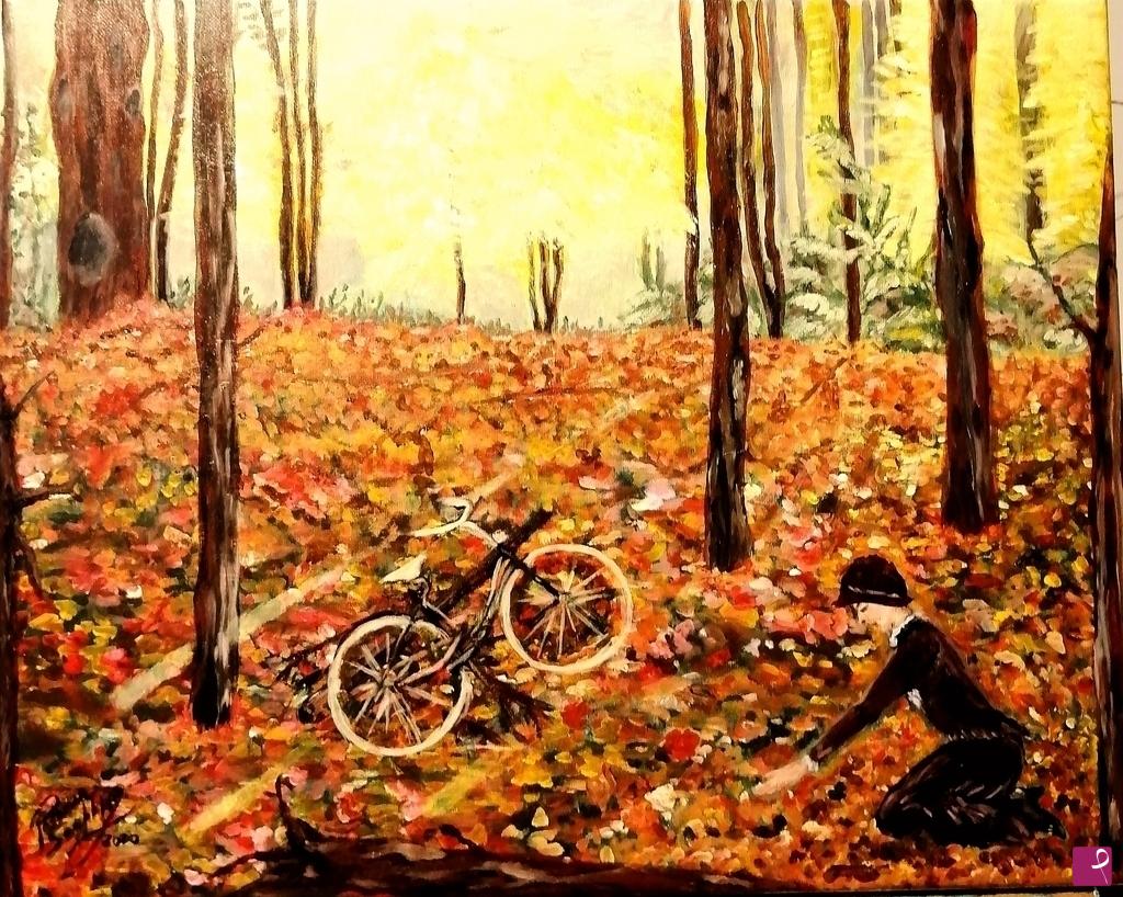 quadri in vendita online - " La ragazza nel bosco" 