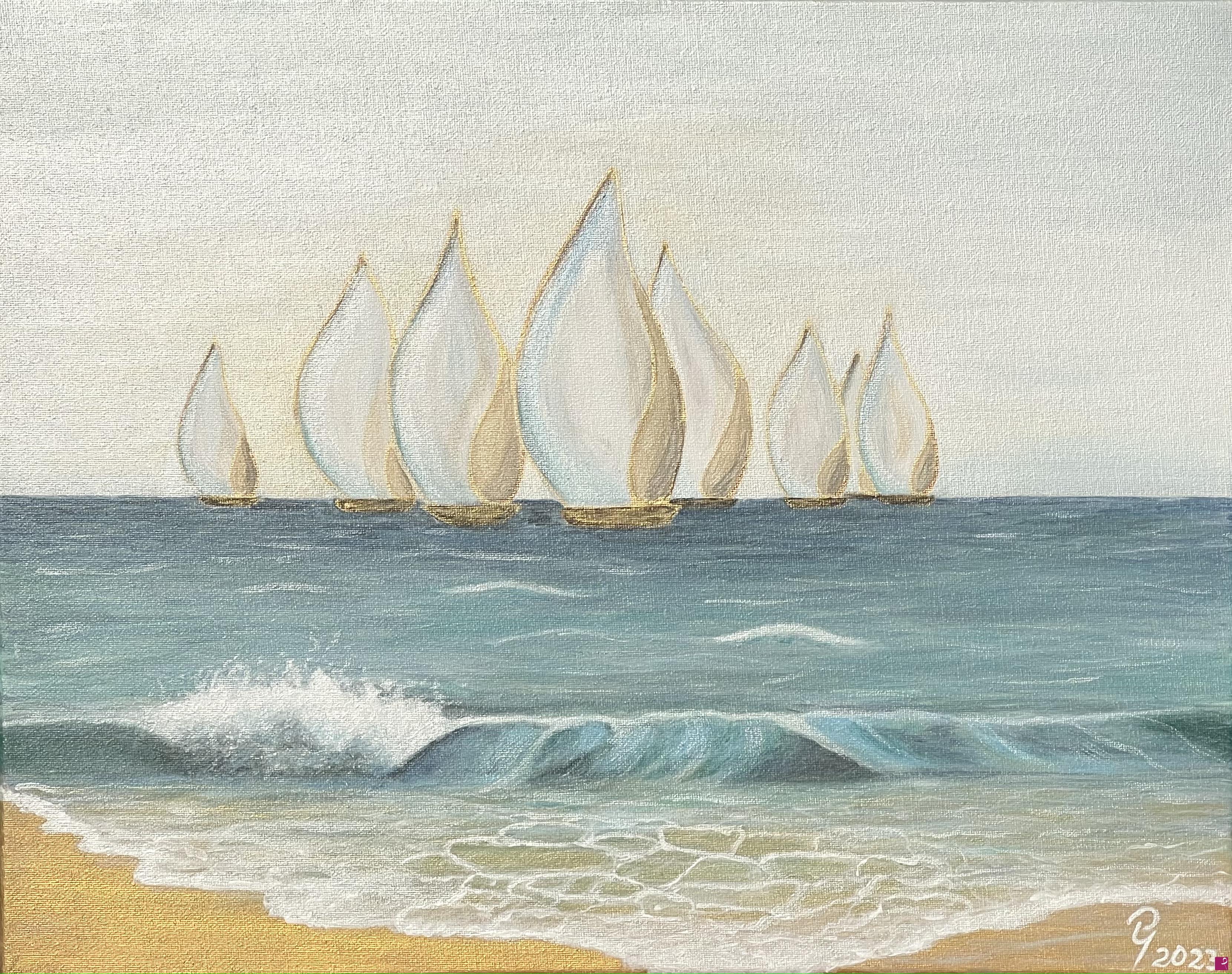 quadri in vendita online - La regata dorata