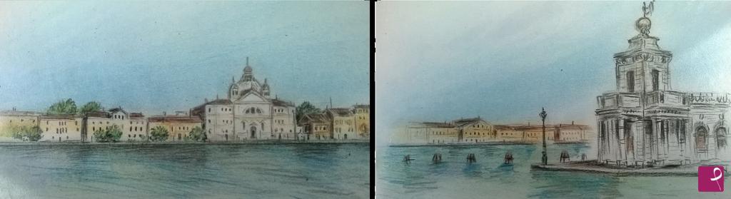 quadri in vendita online - La Riva della Giudecca e la Punta della Dogana