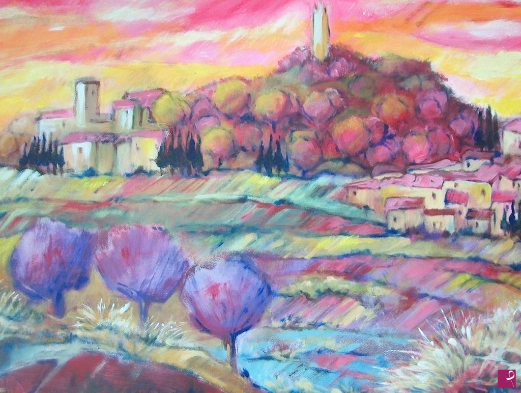 quadri in vendita online - LA ROCCA AL TRAMONTO