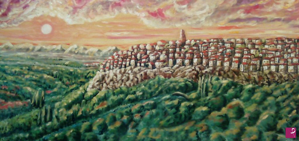 quadri in vendita online - LA ROCCA AL TRAMONTO