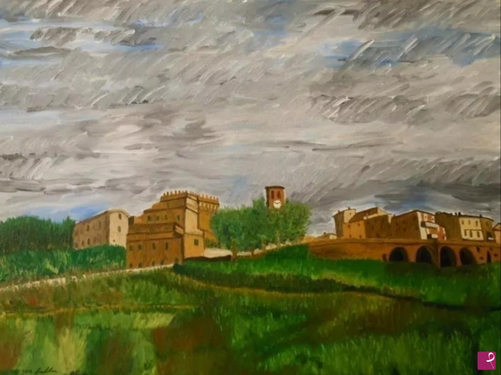 quadri in vendita online - La Rocca. Il peso della storia che trova continuità nelle sue contraddizioni. L'illusione di possedere restando imprigionati in una gabbia di pietra. 