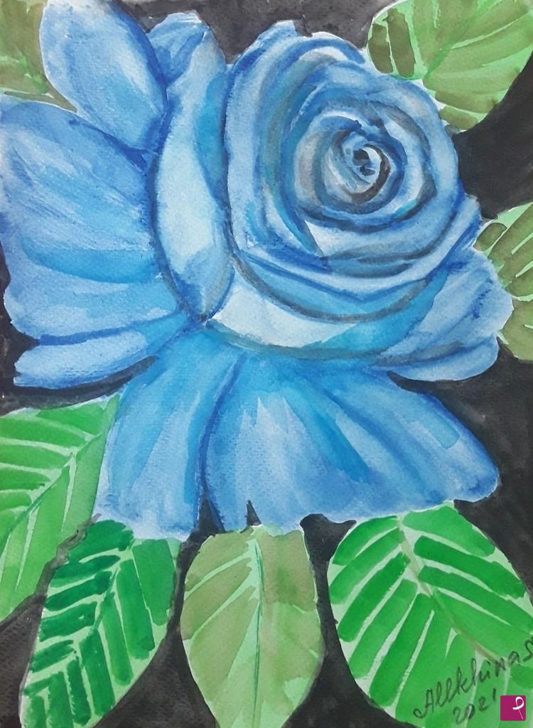 quadri in vendita online - La rosa blu
