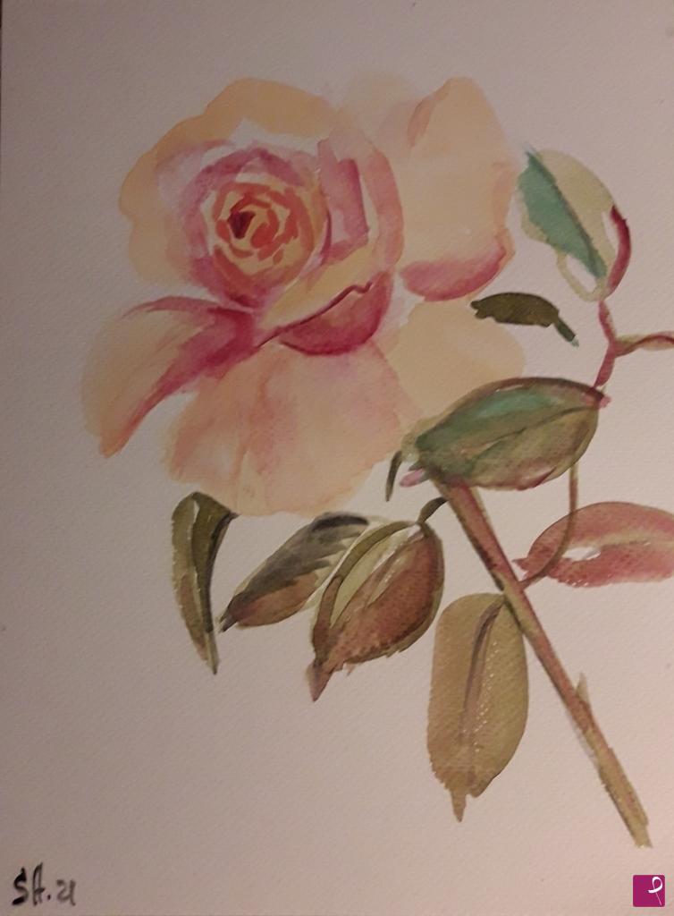quadri in vendita online - La rosa color di Tee 