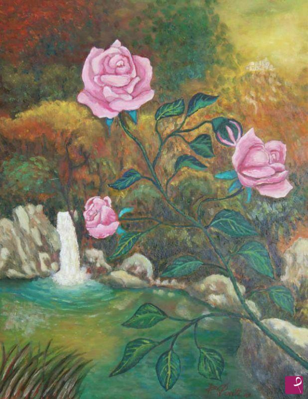 quadri in vendita online - La rosa nel bosco