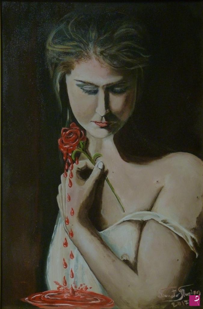 quadri in vendita online - La rosa sanguinante
